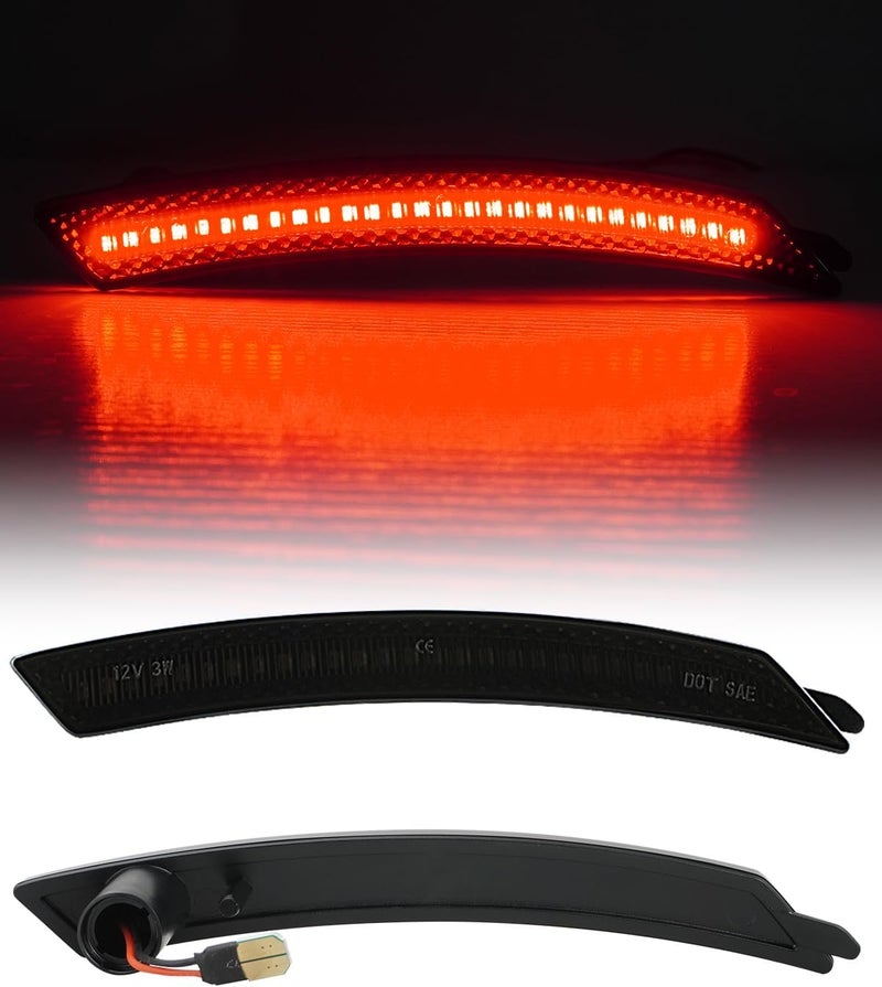 Best View Side Marker Light Assembly Compatible for MINI Cooper R55 R56 R57 R58 R59 R60 R61 2007-2015, Red Rear Fender Bumper Lamps, Smoked Lens 2PCS - Image 4